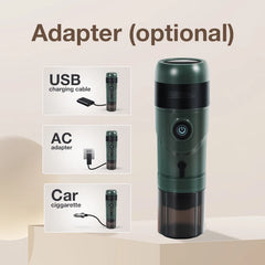 Green & White Portable Espresso Coffee Machine