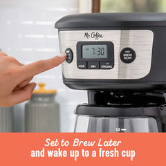 Programmable Coffee Maker with Strong Brew Selector