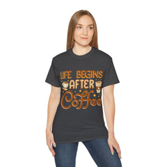 Life Begins After Coffee - Unisex Ultra Cotton Tee