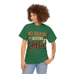 No Talking Before Coffee - Unisex Heavy Cotton Tee